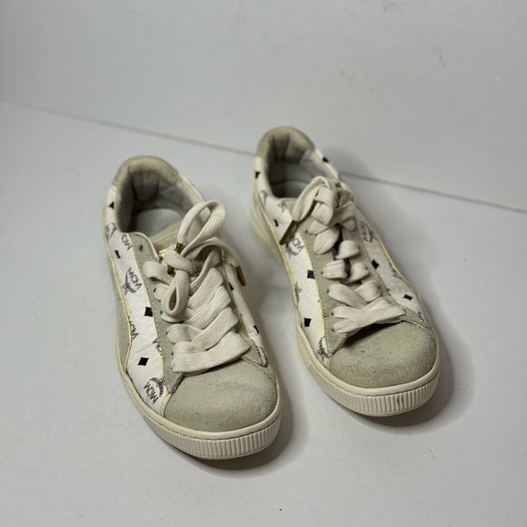 MCM x Puma US8 Classic White Suede Women’s Sneakers - Picture 3 of 16